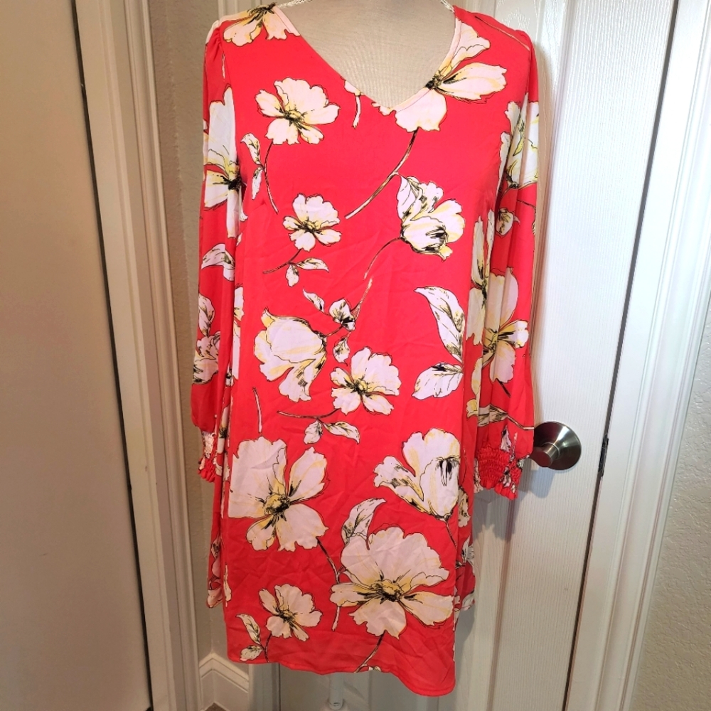 Flora Print Coral Dress